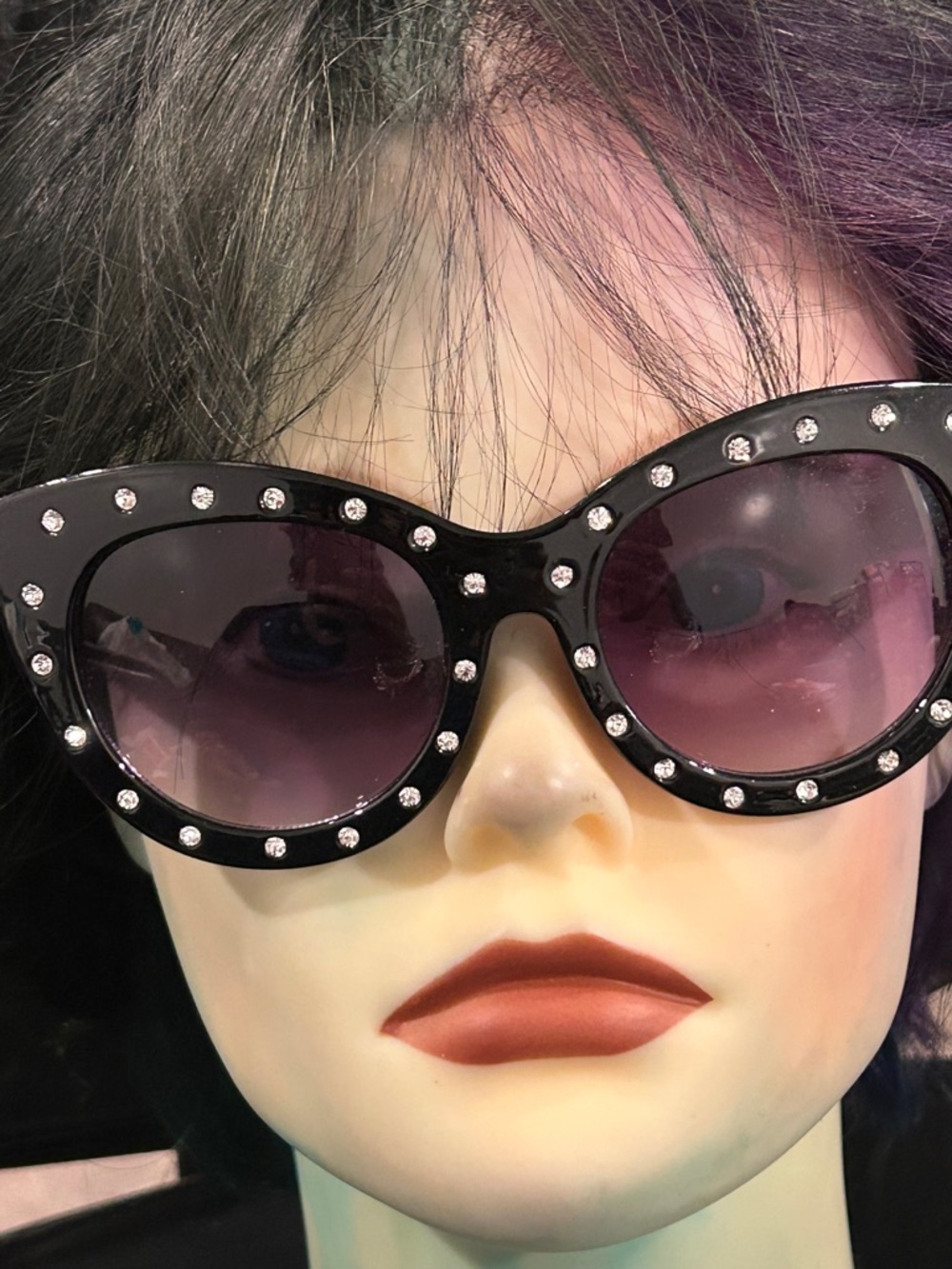 Foster Grant Black Crystal-Accented Sunglasses - Women
